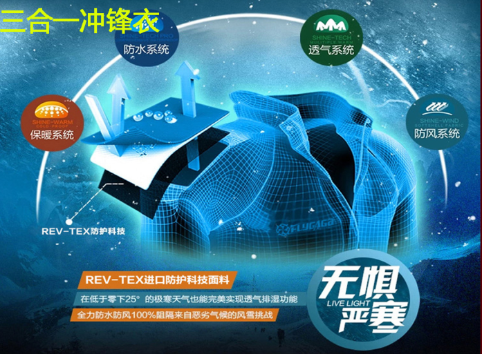 保暖三合一戶(hù)外沖鋒衣