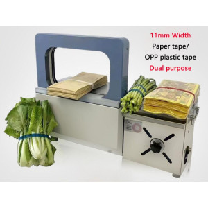 Automatic Paper tape/OPP plastic tape Banding machine Small Supermarket Vegetable Baler 11mm opp film belt Strapping machine