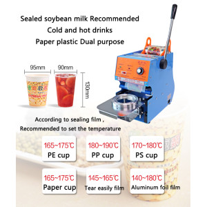 Manual cup sealing machine Commercial Paper plastic cup Soymilk, milk tea, beverage, Drinks small cup Heat Sealer