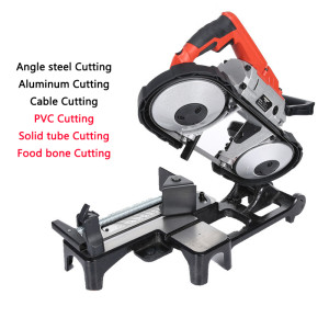 Electric band saw Metal Woodworking Cutting machine Stainless steel Angle iron PVC pipe Cable Food bone Multi-function Cutter