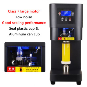 Automatic can sealer Commercial milk tea shop Beer can Sealing machine Beverage Plastic cup and Aluminum can cup Sealer 55MM