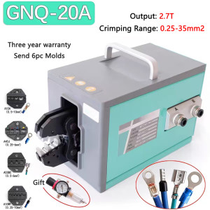 2.7T Pneumatic Crimping Pliers GNQ-20A Cold Pressing Terminal Crimping machine 0.25-35mm2 Multifunction Terminal machine Crimper