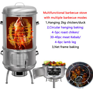 Charcoal oven, Home barbecue furnace, Barbecue meat, Outdoor Portable Barbecue stove, Roast chicken/duck/lamb leg, Hanging stove