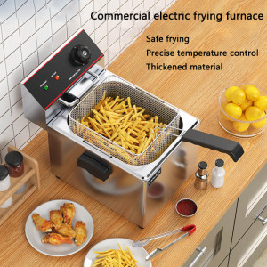 Commercial electric frying furnace 12L Hamburger restaurant Chicken and French fries fryer Powerful Fried fries machine