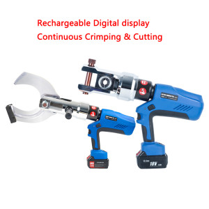 Electric Hydraulic Cable scissors Rechargeable Digital display Continuous Crimping and Cutting tool Shear iron pipe Cable Cutter