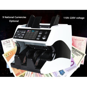 USD, EUR, JPY, GBP, MYR, CAD, Multinational Currency Foreign Currency Money Detector Banknote Counting machine