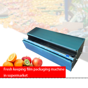 Fresh keeping film packaging machine in supermarket，Manual packer for Food fresh fruits and vegetables 51*13mm