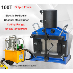 100T big Output Force Electric Hydraulic Channel steel Cutter 100mm U-type Steel Thickness 9mm