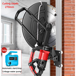 Hand-push Wall Cutting machine Cutting Depth 27cm Cement Concrete Grooving machine Door window Slotting machine With 2.4m Track