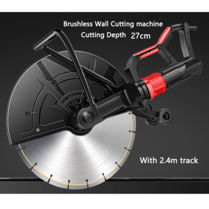 Handheld Brushless Wall Cutting machine 27cm High power Cement Concrete Grooving machine Door windows Slotting machine With rail