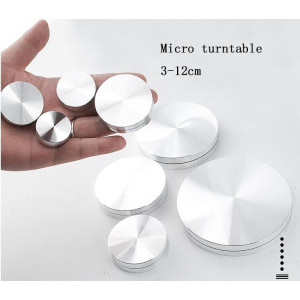 Micro aluminum alloy Turntable Base bearing Extremely small Display handicraft Small Rotary Table Mini handheld Rotator