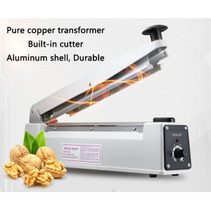 Commercial Hand-press Sealing machine Plastic bag/Aluminum foil bag Film bag Food bag Heat sealing machine With belt cutting