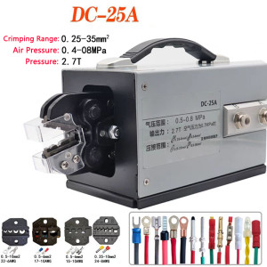 DC-25A Pneumatic Crimping Pliers 0.25-25mm2 Multifunctional Crimping Machine For Tubular Pre insulated Cold Pressed Terminals