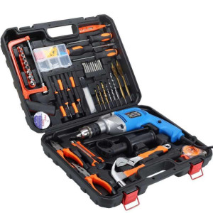 Lithium electric drill combination household tool set electric screwdriver pistol drill rechargeable electric hand drill toolbox