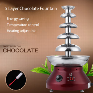 5 layer Chocolate fountain machine Automatic small household commercial wedding hall Chocolate party waterfall machine