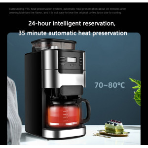 KW150 American style Full-Automatic coffee bean grinding Coffee Maker Home Office Instant grinding and boiling Coffee Machine