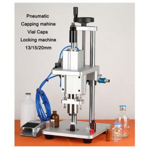 Pneumatic Capping mahine 13/15/20mm Vial Caps Locking machine Oral liquid Bottles Sealing machine Aluminum plastic Cover Capper