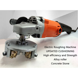 Angle grinder Stone Grinding Litchi surface Alloy roller Granite wall Concrete Electric Handheld Roughing machine+Speed Controll