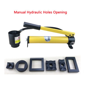 Hydraulic Holes Opening Manual Stainless Steel Copper Aluminum Iron plate Punching machine Round Square Holes Puncher + Molds