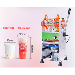 Manual cup Sealing machine Commercial Paper/Plastic dual-purpose 95/90mm caliber Height 18cm Cup Sealer in milk tea shop