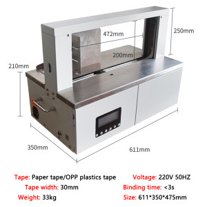 Automatic OPP strapping machine Supermarket Food vegetable Binding machine 30mm Paper tape/OPP plastics tape Tying machine