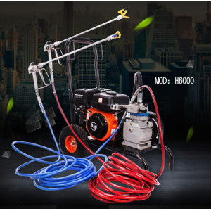 Gasoline powered High Pressure Airless Spraying Machine H6000 Latex paint Sprayer 20L high flow 6.0HP Stainless steel Pump head