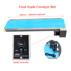 Food Grade Conveyor Belt Machine 700mm 1000mm 1500mm 2000mm With Stainless Steel 5-30m/Mins Adjustable Speed for Industrial Line