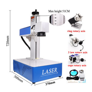 Fiber Laser Marking Machine Raycus 70W 50W 30W 20W MAX Stainless Steel Engraver Metal Business Cards Cutting Silver Rotary Axis