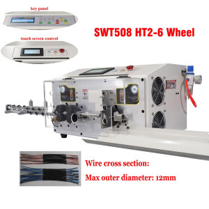 HT2-6 Wheel Computer Automatic Wire Stripping Machine Cutting Cable Crimping and Peeling MAX 12mm Wire