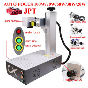 Auto Focus 100W 60W Color JPT MOPA M7 Fiber Laser Marking Machine 50W 30W 20W Stainless Steel Engraver Metal Cutting Gold Silver