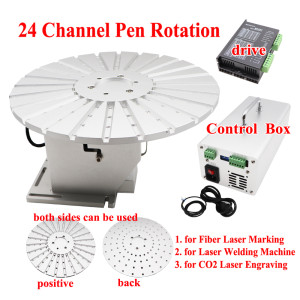 Round Wheel Rotary Axis Worktable for Fiber Laser Marking Engraving Machine 24 Channel Use Table Pen Solder Tip 2 Sides Use