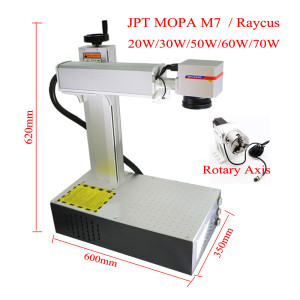 Galvo laser JPT MOPA M7 60W Fiber Laser Metal Colorful Marking Printer Engraver Machine Raycus 70W 50W 30W 20W with Rotary Axis