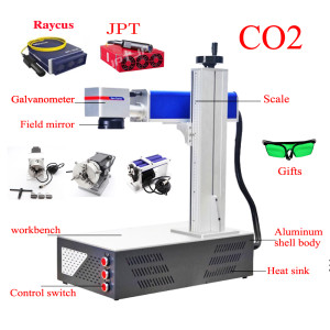 Raycus 70W JPT 100W 50W 30W 20W Fiber Laser Metal Marking Machine 40W CO2 Wood Laser Engraver Rotary Axis for Gold Steel Cutting