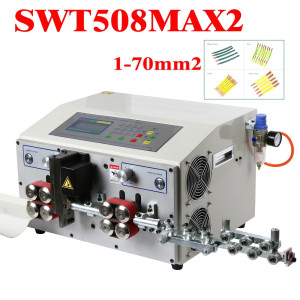 MAX2 1-70mm2 Computer Automatic Wire Peeling Cutting Stripping Machine 1000W 8 Belt Wheel Drive for 70mm2 Cable Stripper