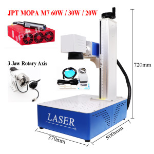 JPT MOPA 20W 30W 60W M7 Fiber Laser Metal Marking Machine For Mark Jewelry Cut Gold Silver Stainless Steel Copper Aluminum Sheet