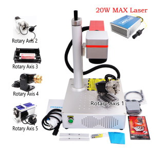 Mini 20W MAX Portable Laser Marking Engraver High Accuracy Metal Gold Steel Cups Rings Engraving Machine EZCAD