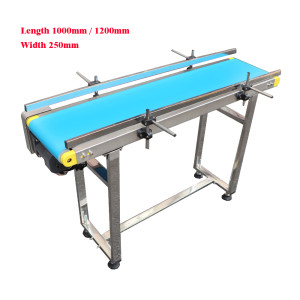 1000mm Food Grade Stainless Steel Bottle Conveyor Belt Sticker 1M 1.2M Length Adjustable for Inkjet Printing Marking Machine