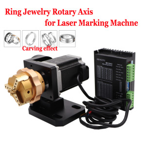 Fiber Laser Carving Marking Machine Rotary Axis Chuck for Ring Bracelet Jewelry Engraving Rotation Copper Clamp Jig MC542 Drive